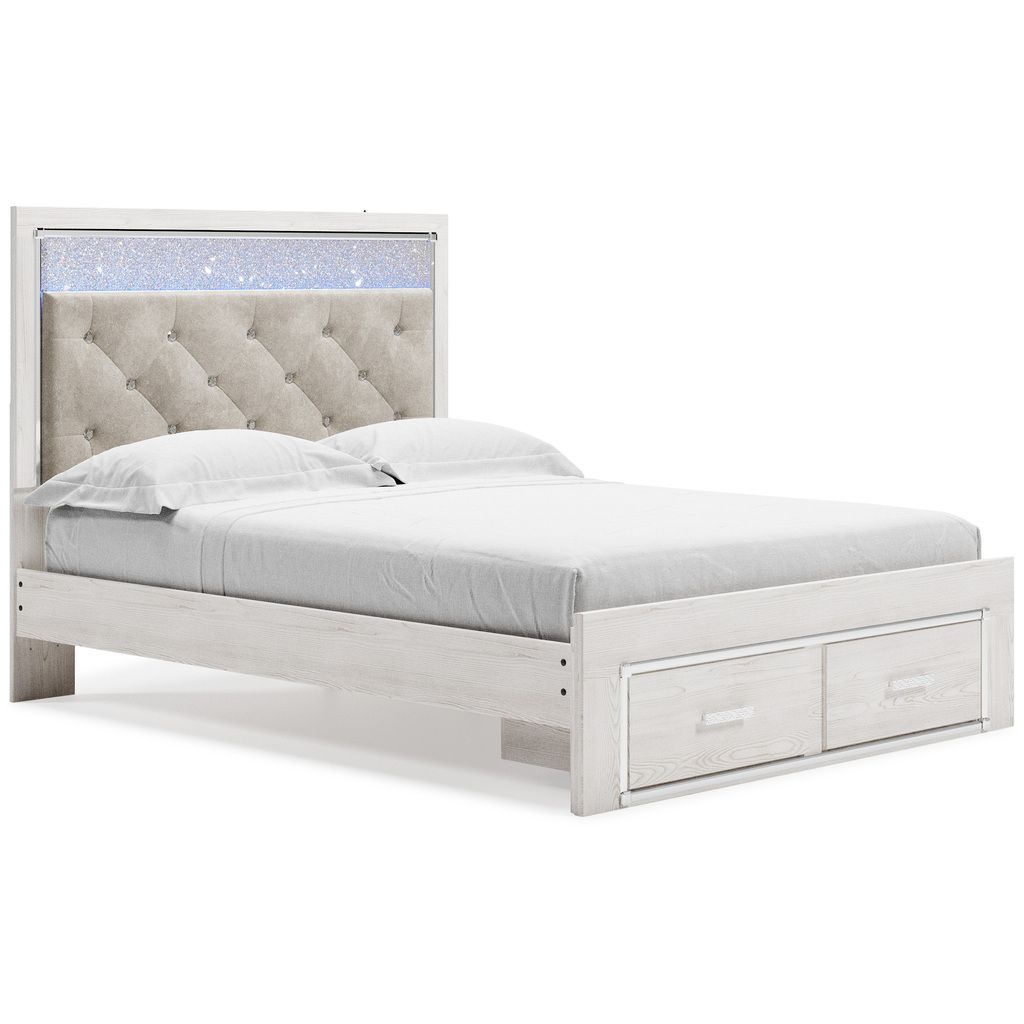 Altyra White Queen Upholstered Panel Headboard Only B264057