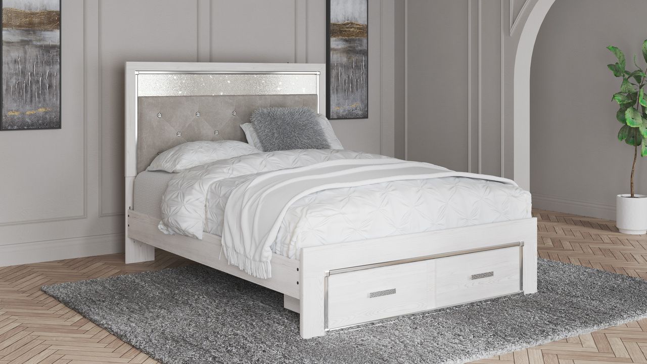 Altyra White Queen Upholstered Panel Headboard Only B264057