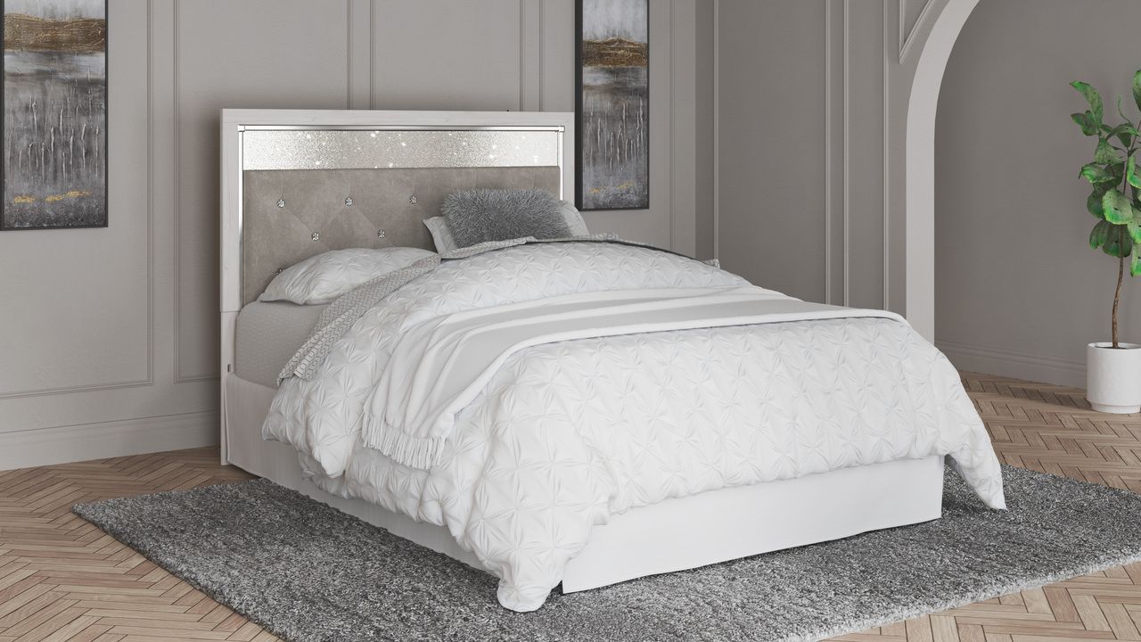 Altyra White Queen Upholstered Panel Headboard Only B264057