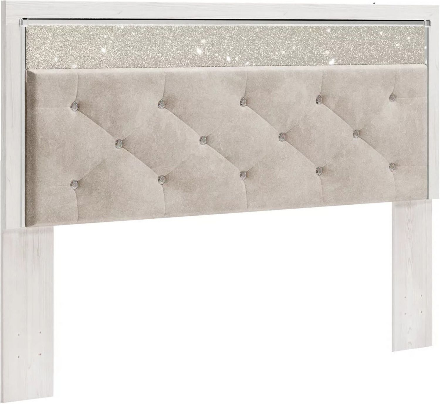 Altyra White King/California King Upholstered Panel Headboard Only B264058