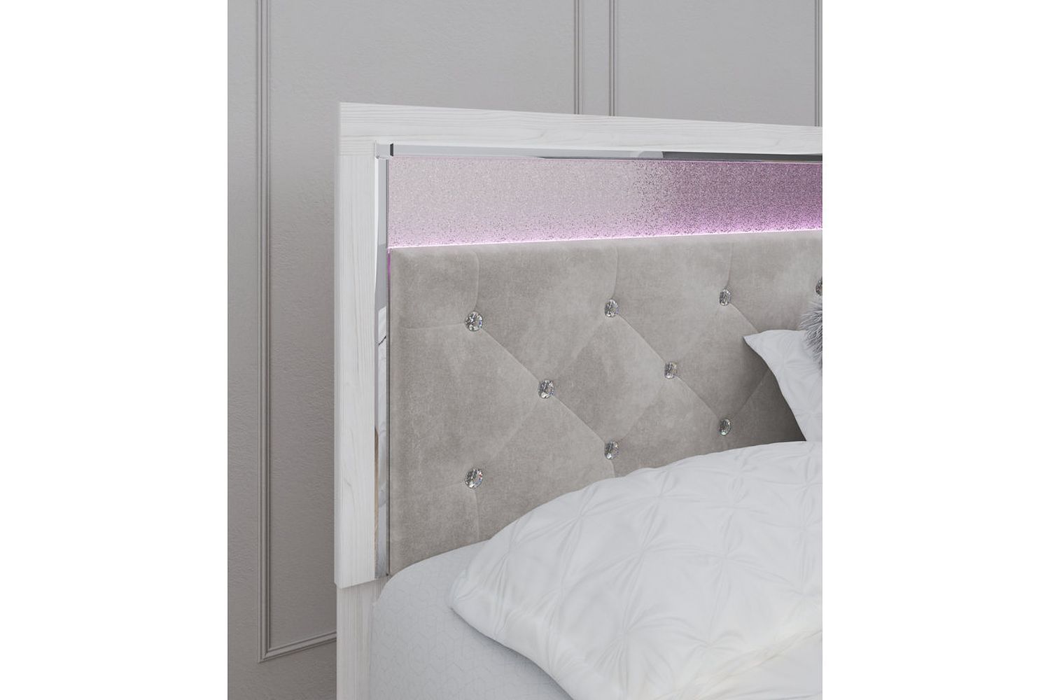 Altyra White King/California King Upholstered Panel Headboard Only B264058