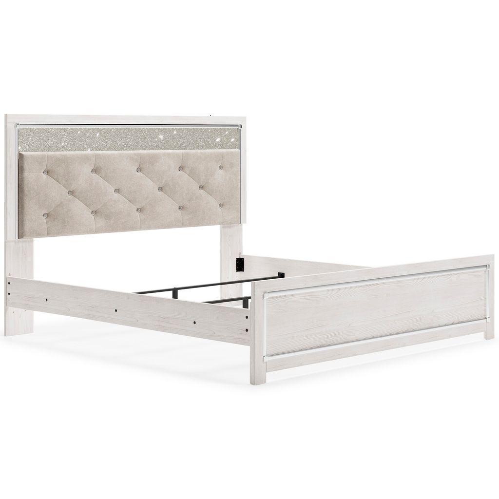 Altyra White King/California King Upholstered Panel Headboard Only B264058