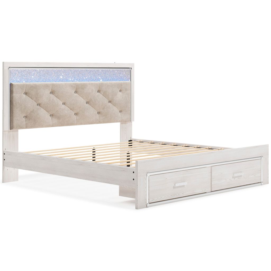 Altyra White King/California King Upholstered Panel Headboard Only B264058