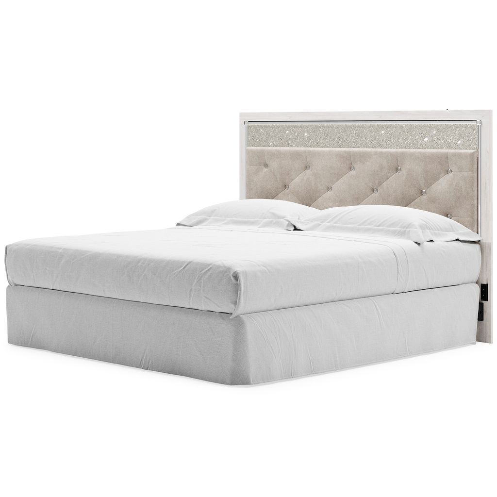 Altyra White King/California King Upholstered Panel Headboard Only B264058