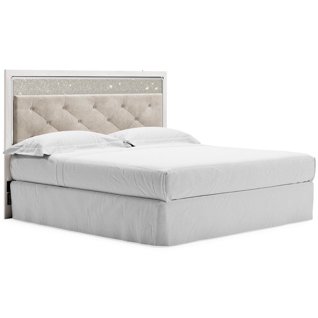 Altyra White King/California King Upholstered Panel Headboard Only B264058