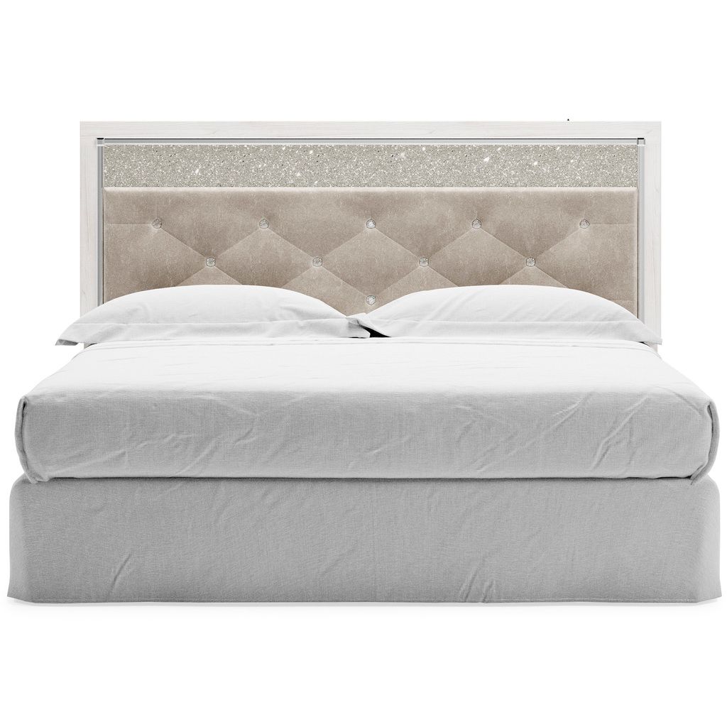 Altyra White King/California King Upholstered Panel Headboard Only B264058