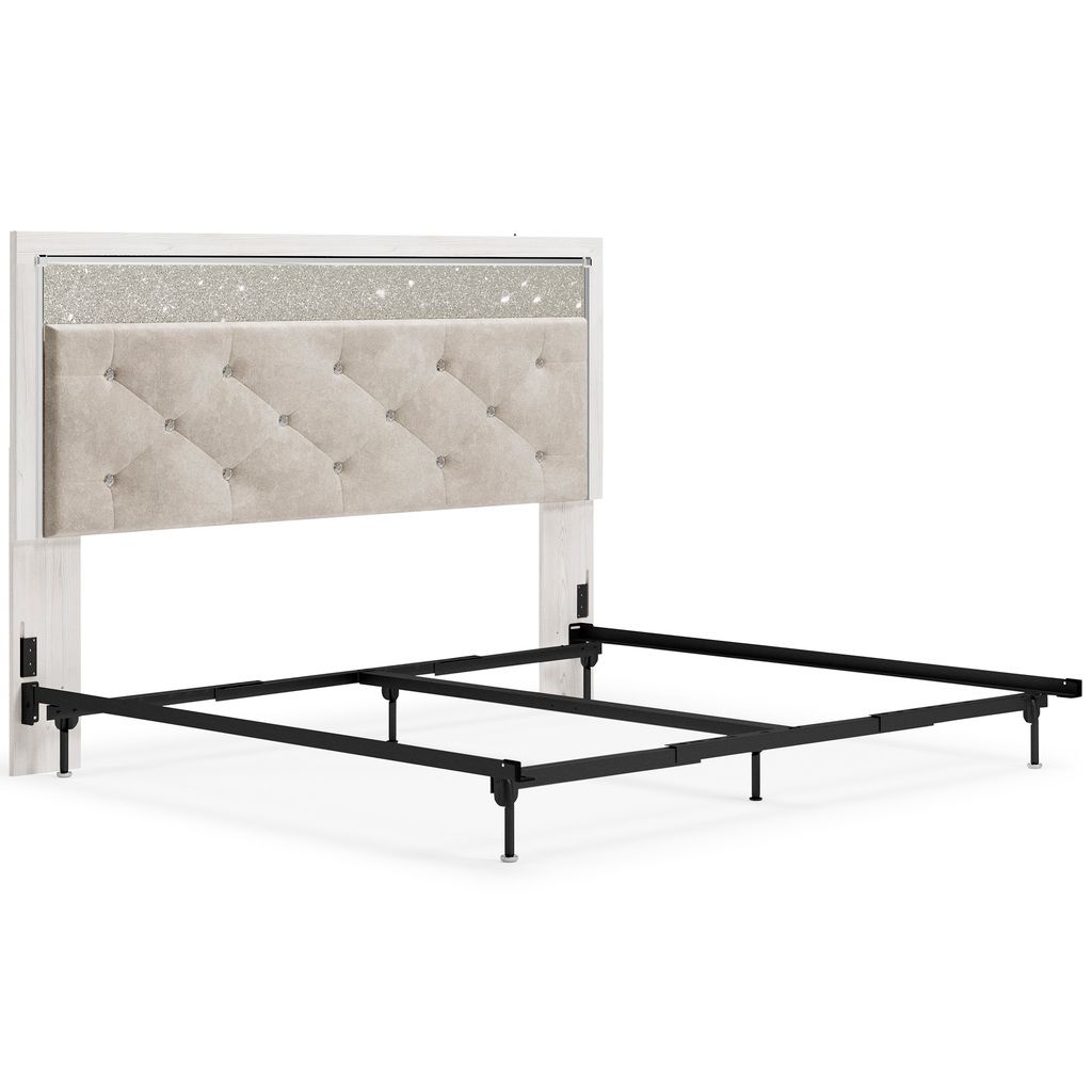 Altyra White King/California King Upholstered Panel Headboard Only B264058