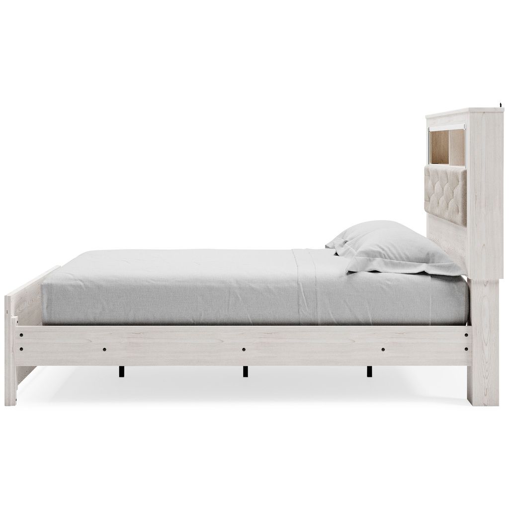 Altyra White Queen Upholstered Panel Bookcase Headboard Only B264065