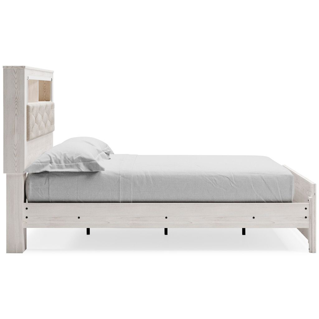Altyra White Queen Upholstered Panel Bookcase Headboard Only B264065