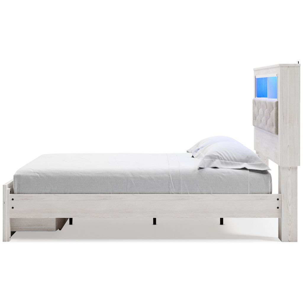 Altyra White Queen Upholstered Panel Bookcase Headboard Only B264065