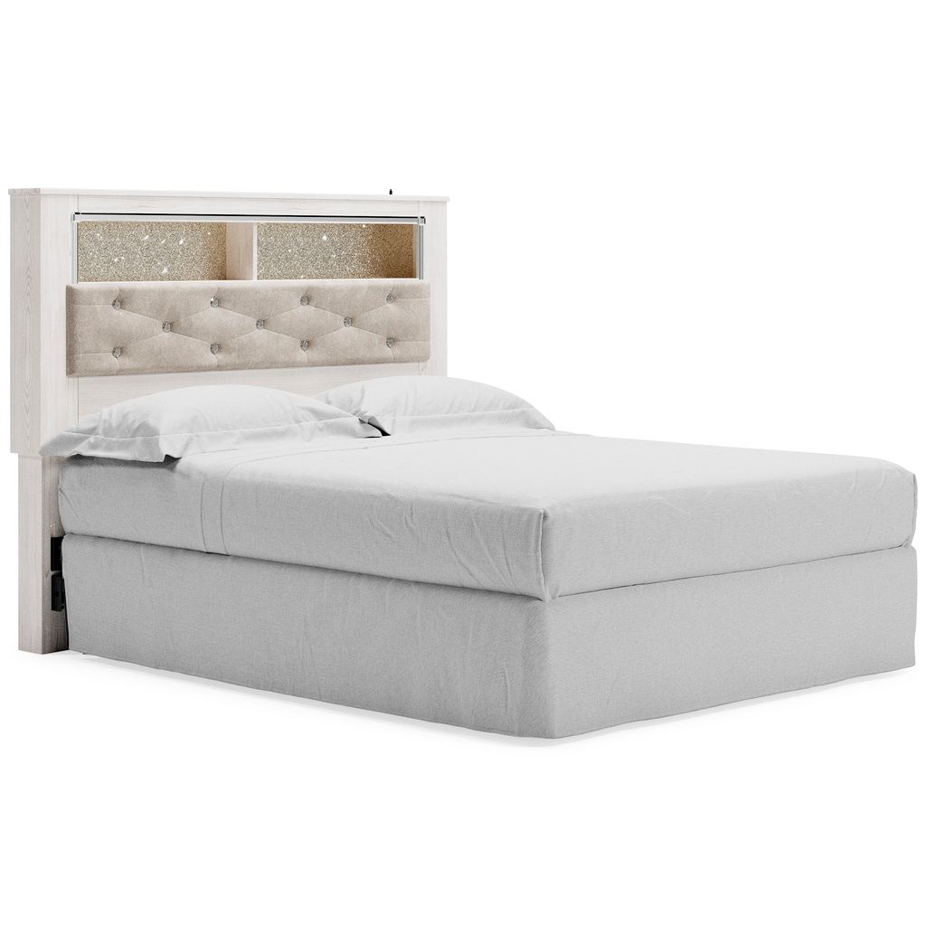 Altyra White Queen Upholstered Panel Bookcase Headboard Only B264065