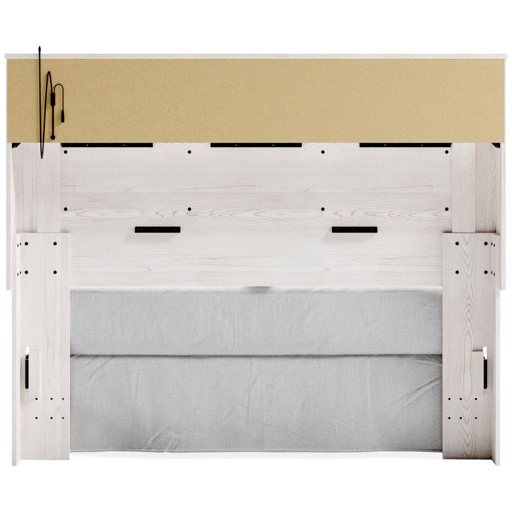 Altyra White Queen Upholstered Panel Bookcase Headboard Only B264065