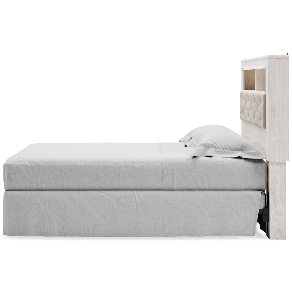 Altyra White Queen Upholstered Panel Bookcase Headboard Only B264065