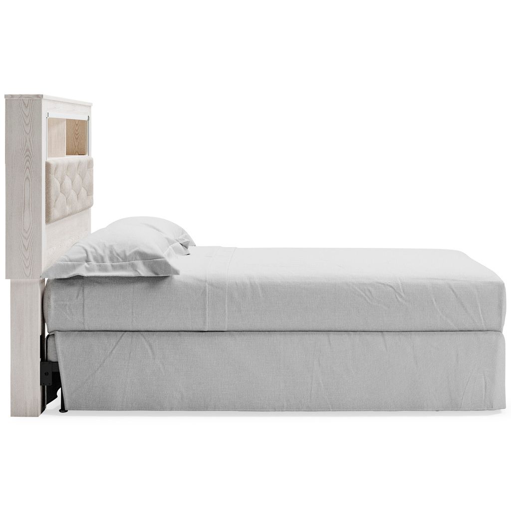 Altyra White Queen Upholstered Panel Bookcase Headboard Only B264065
