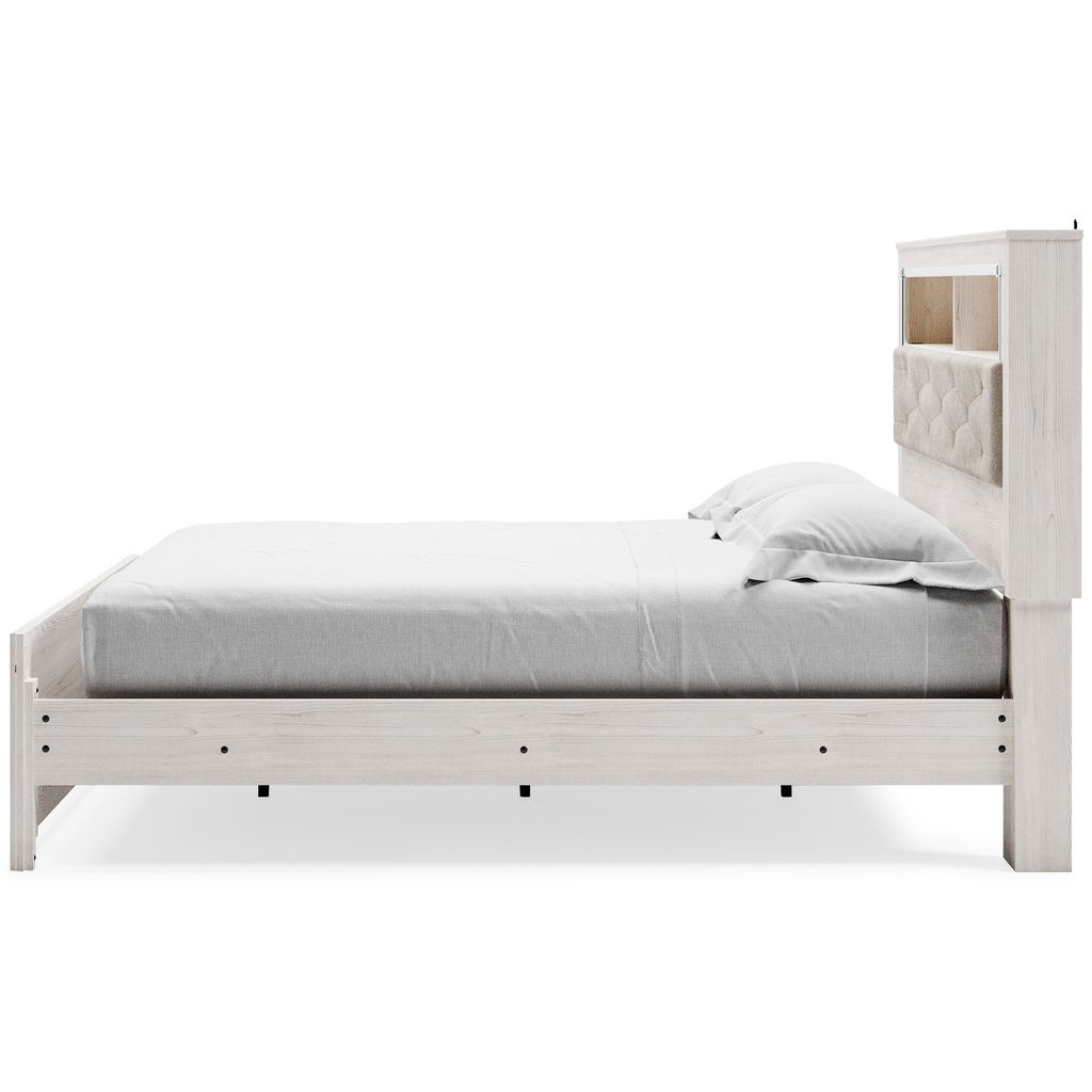 Altyra White King Upholstered Panel Bookcase Headboard Only B264069