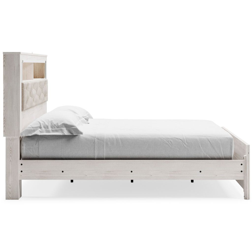 Altyra White King Upholstered Panel Bookcase Headboard Only B264069