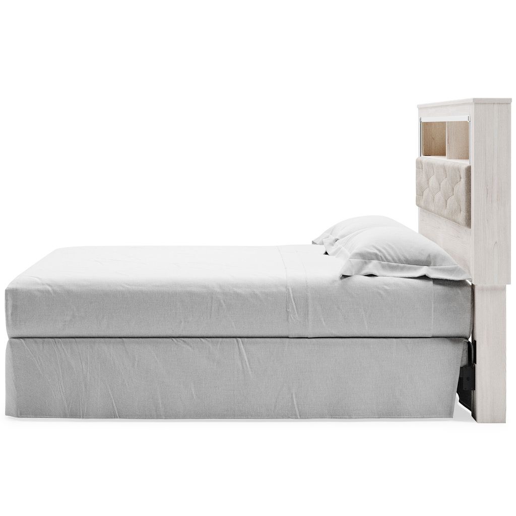 Altyra White King Upholstered Panel Bookcase Headboard Only B264069