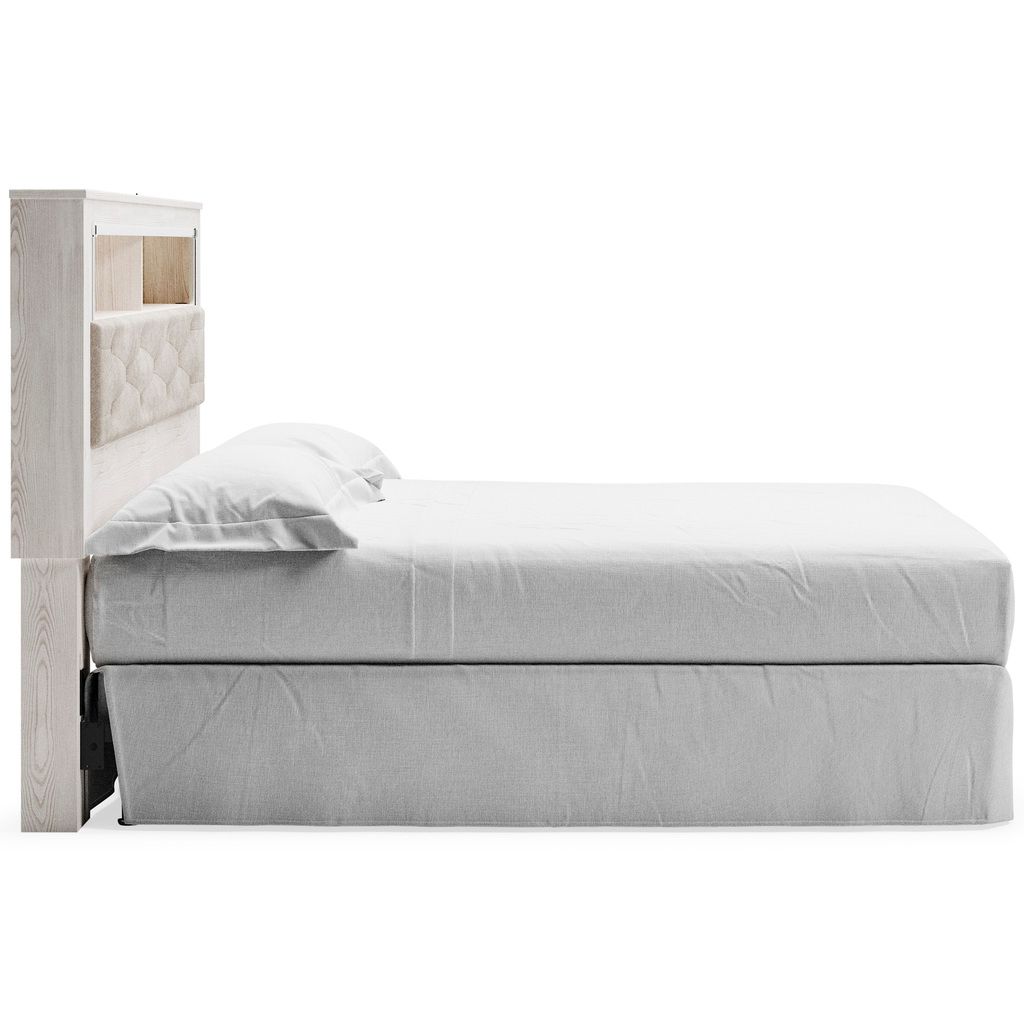 Altyra White King Upholstered Panel Bookcase Headboard Only B264069