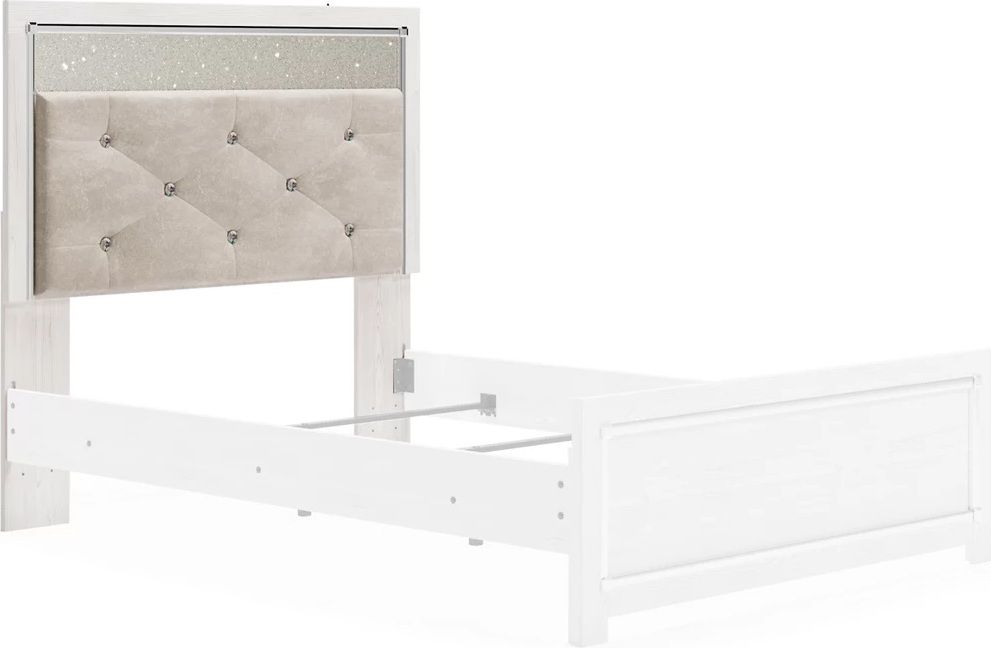 Altyra White Full Upholstered Panel Headboard Only B264087