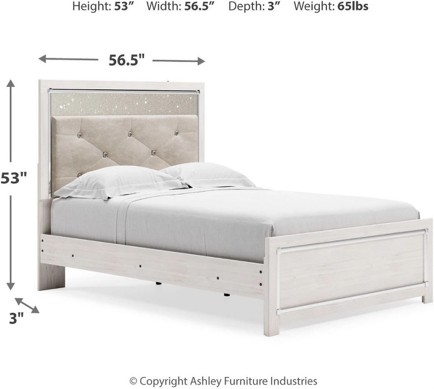 Altyra White Full Upholstered Panel Headboard Only B264087