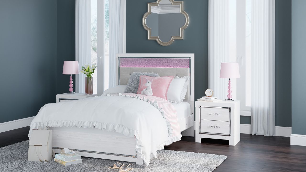Altyra White Full Upholstered Panel Headboard Only B264087
