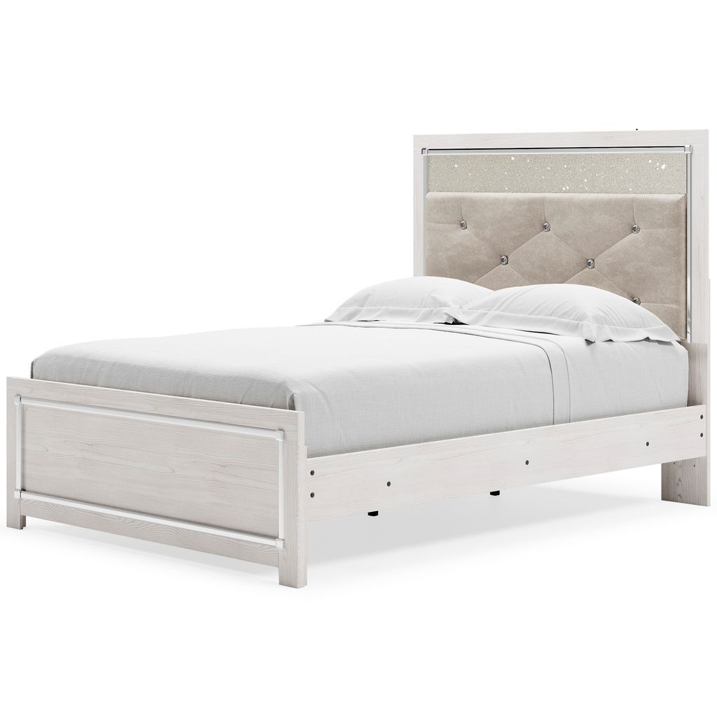 Altyra White Full Upholstered Panel Headboard Only B264087