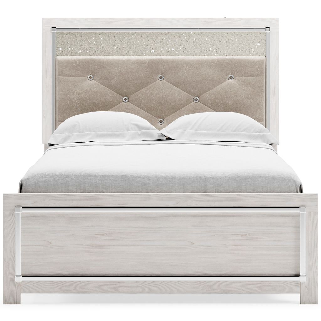 Altyra White Full Upholstered Panel Headboard Only B264087