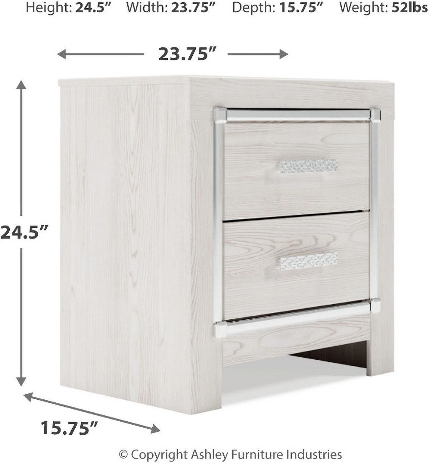 Altyra White Two Drawer Night Stand B264092