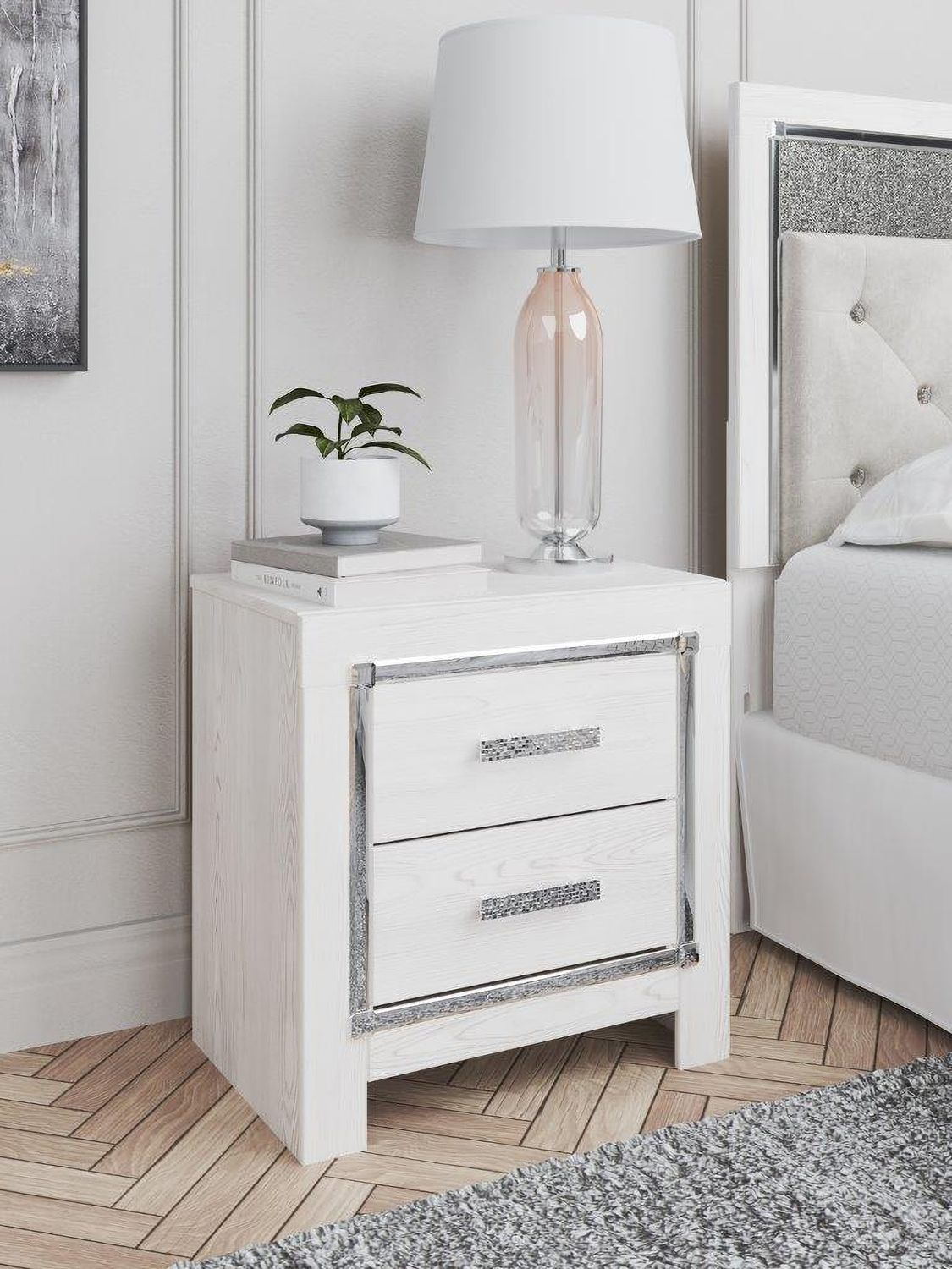 Altyra White Two Drawer Night Stand B264092