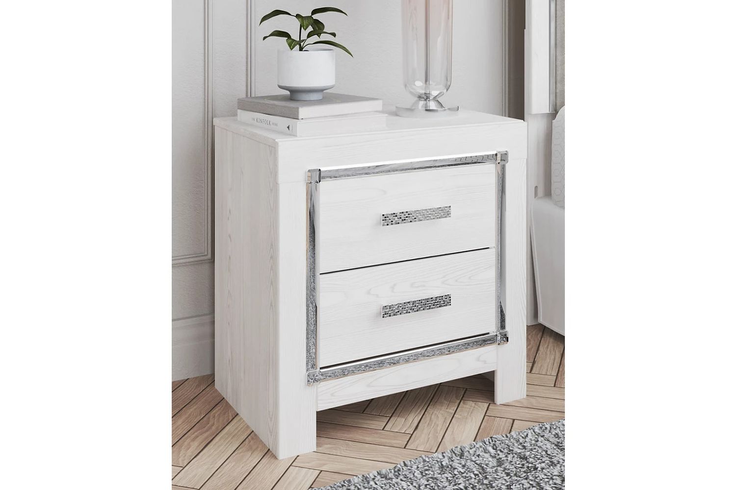 Altyra White Two Drawer Night Stand B264092