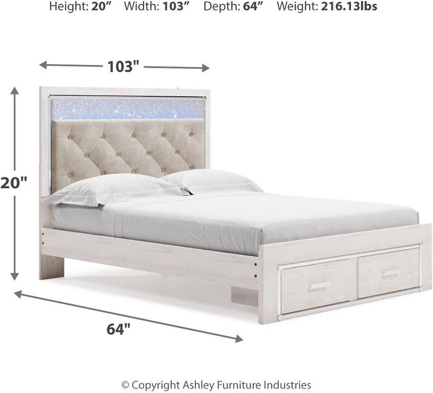Altyra White Queen Storage Panel Bed B2640B17