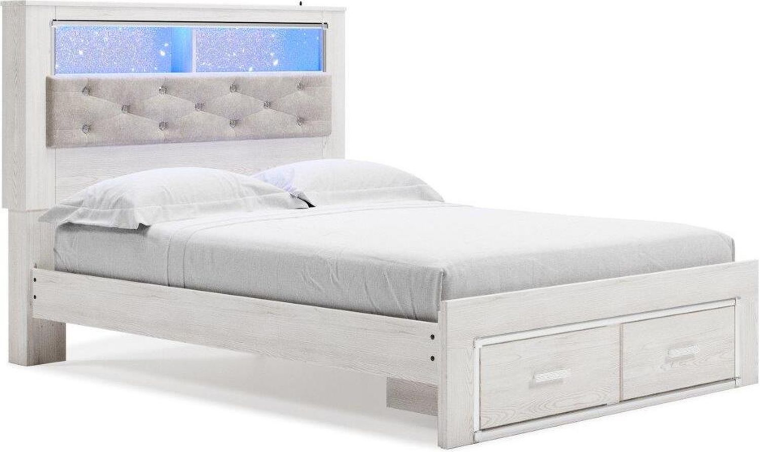 Altyra White Queen Panel Bookcase Storage Bed B2640B19