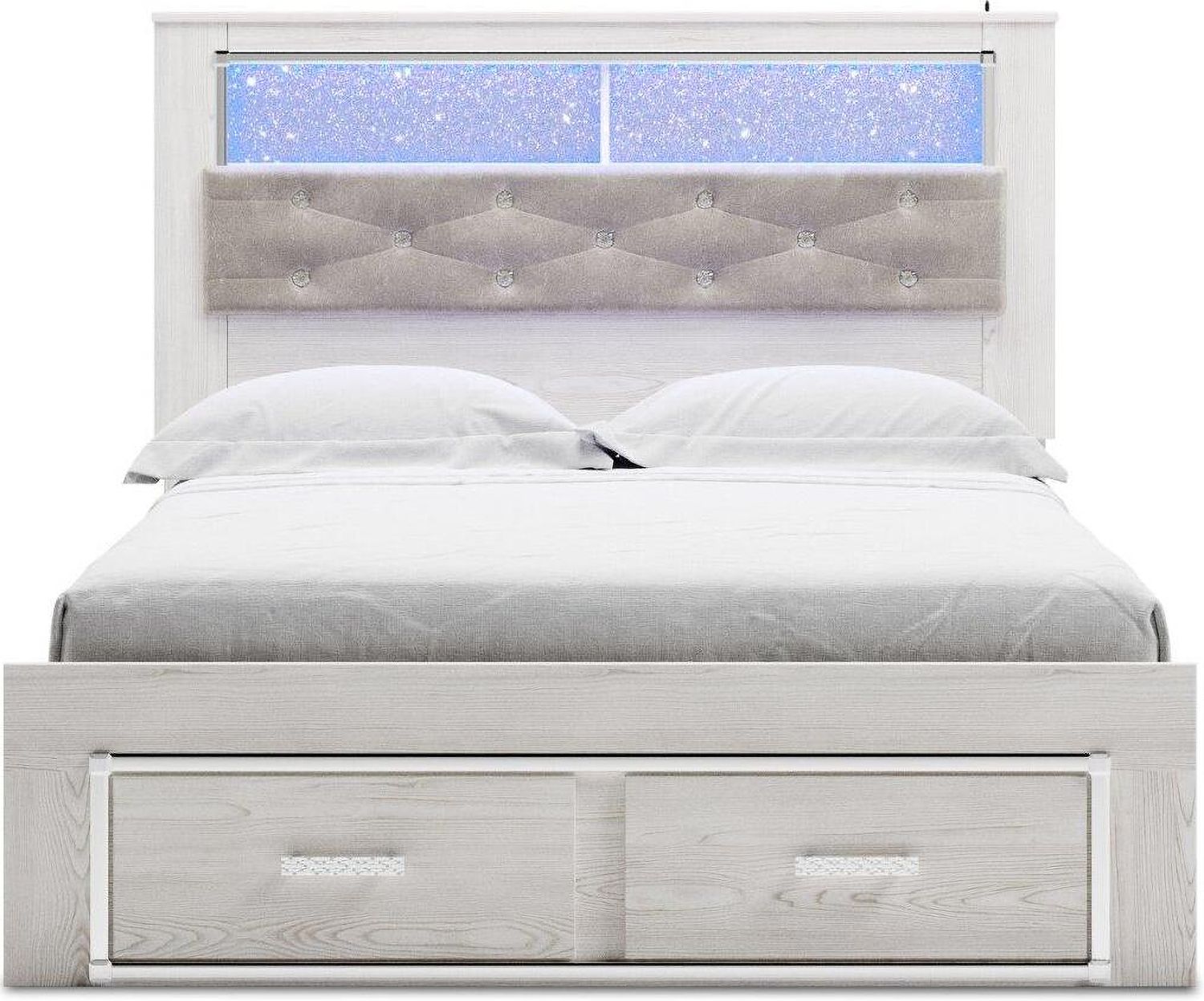 Altyra White Queen Panel Bookcase Storage Bed B2640B19
