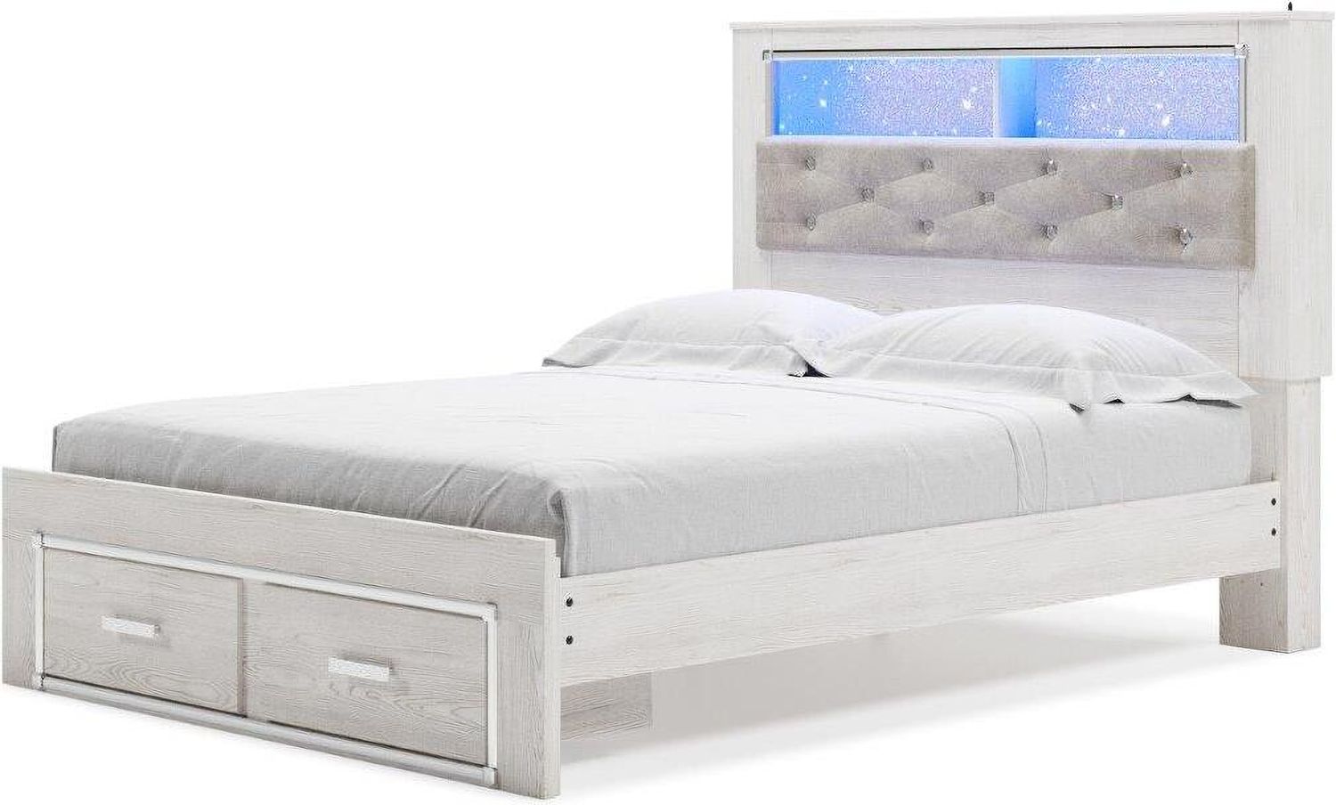 Altyra White Queen Panel Bookcase Storage Bed B2640B19