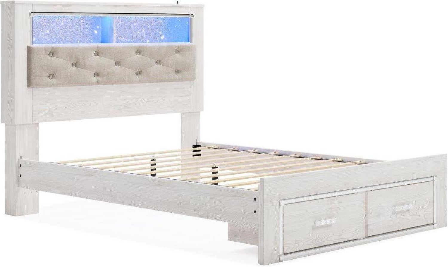 Altyra White Queen Panel Bookcase Storage Bed B2640B19