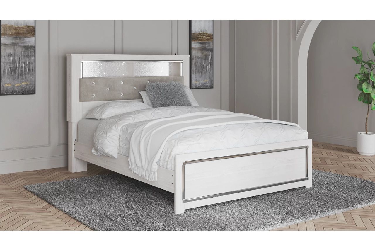 Altyra Queen Panel Bookcase Bed In White B2640B20