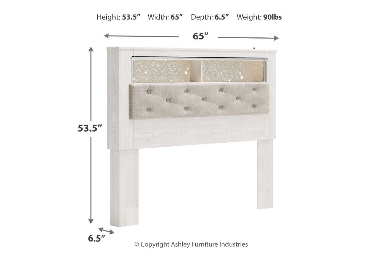 Altyra Queen Panel Bookcase Bed In White B2640B20