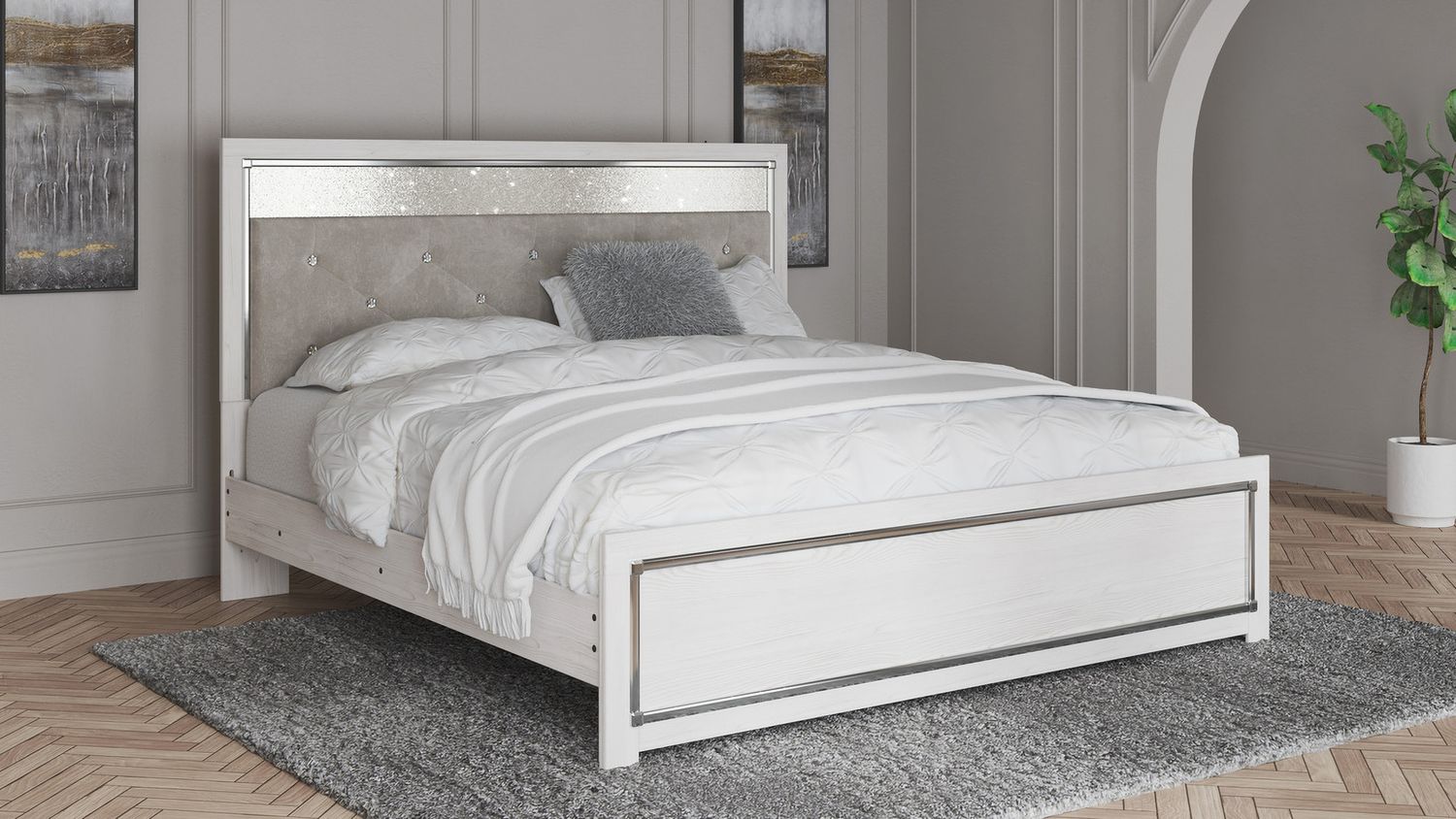 Altyra White King Storage Panel Bed B2640B29
