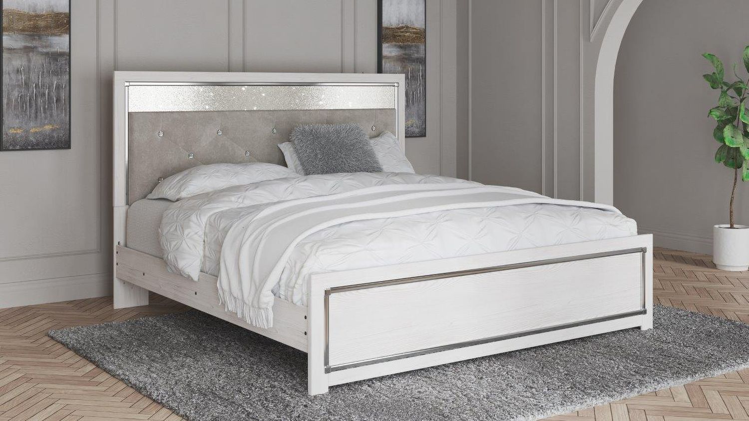 Altyra White King Panel Bed B2640B3