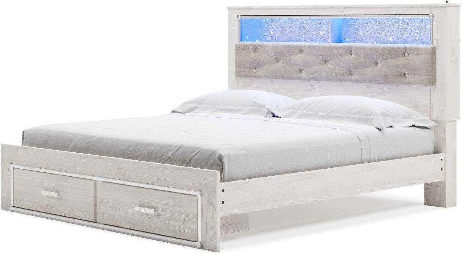 Altyra White King Panel Bookcase Storage Bed B2640B30