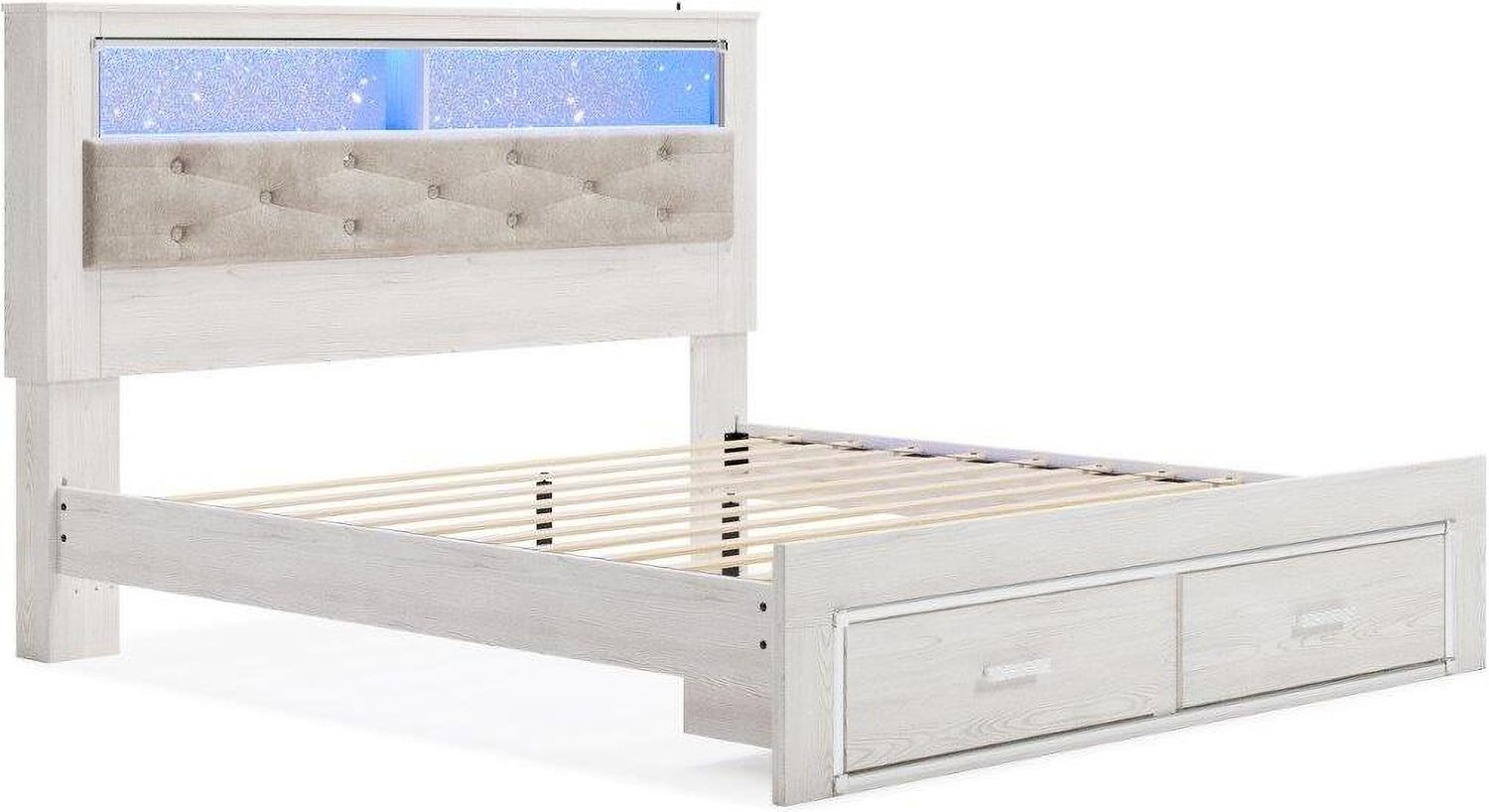 Altyra White King Panel Bookcase Storage Bed B2640B30