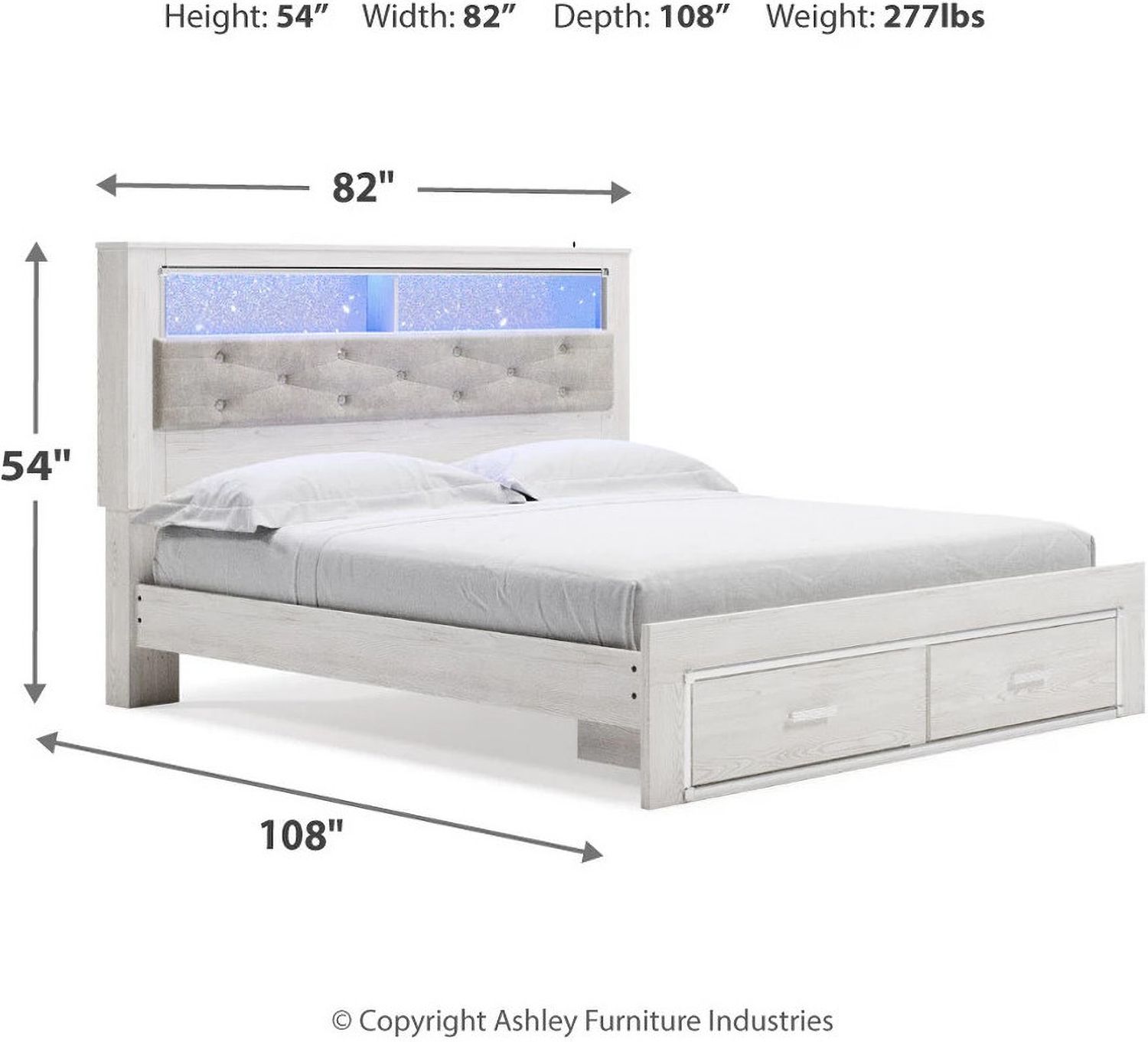 Altyra White King Panel Bookcase Storage Bed B2640B30