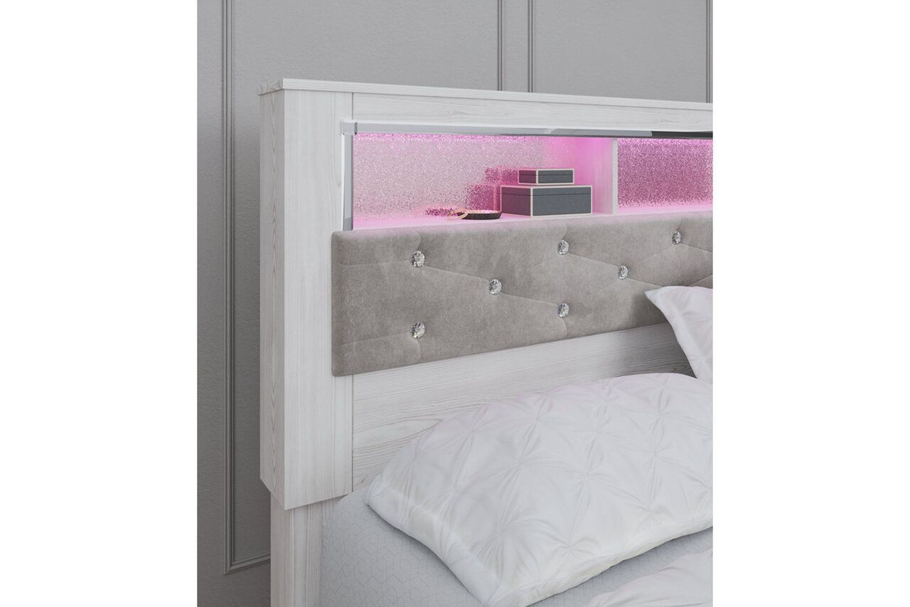 Altyra White King Panel Bookcase Storage Bed B2640B30