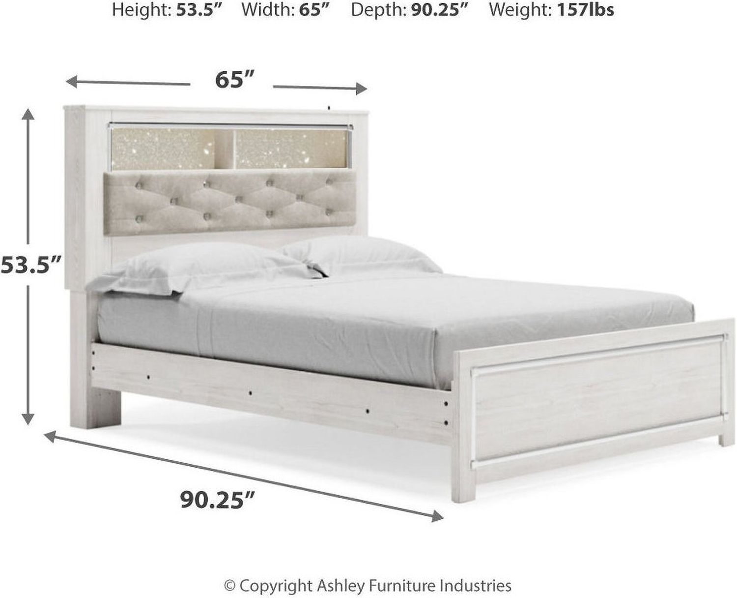 Altyra White Queen Panel Bookcase Bed B2640B4