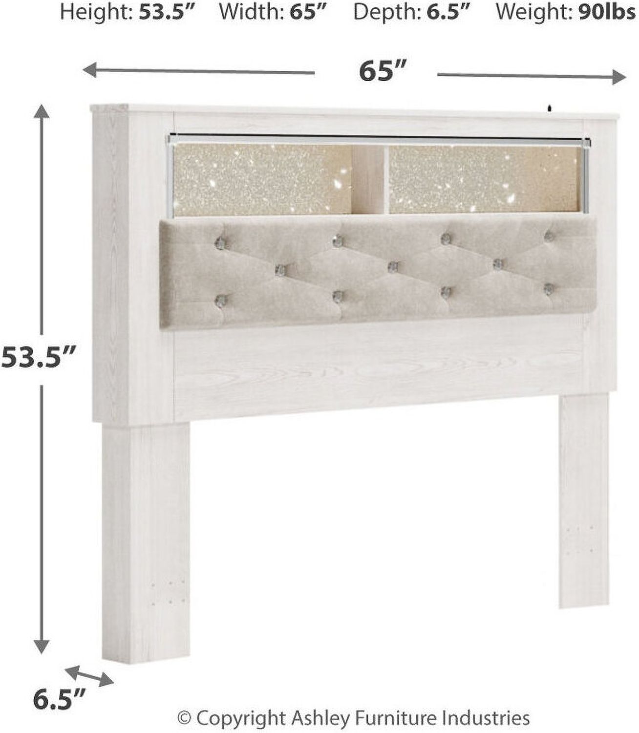 Altyra White Queen Panel Bookcase Bed B2640B4
