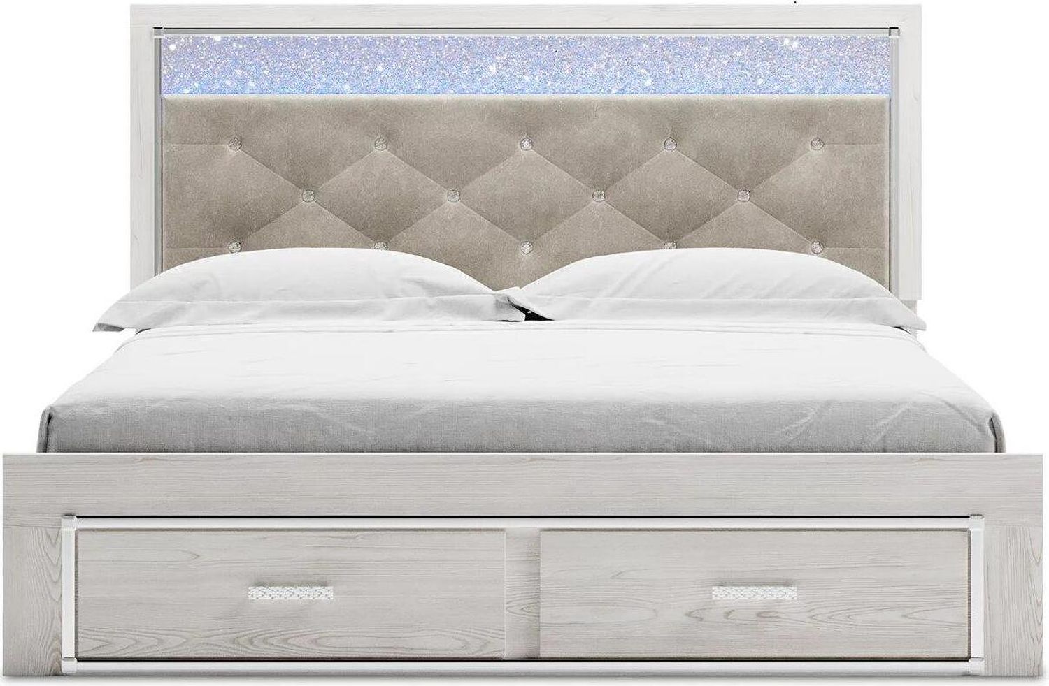Altyra Queen Upholstered Storage Bed In White B2640B46