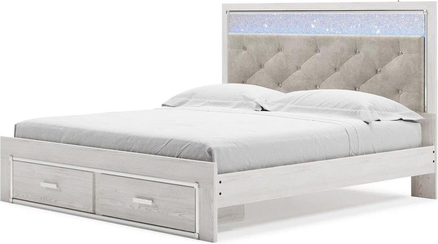 Altyra Queen Upholstered Storage Bed In White B2640B46
