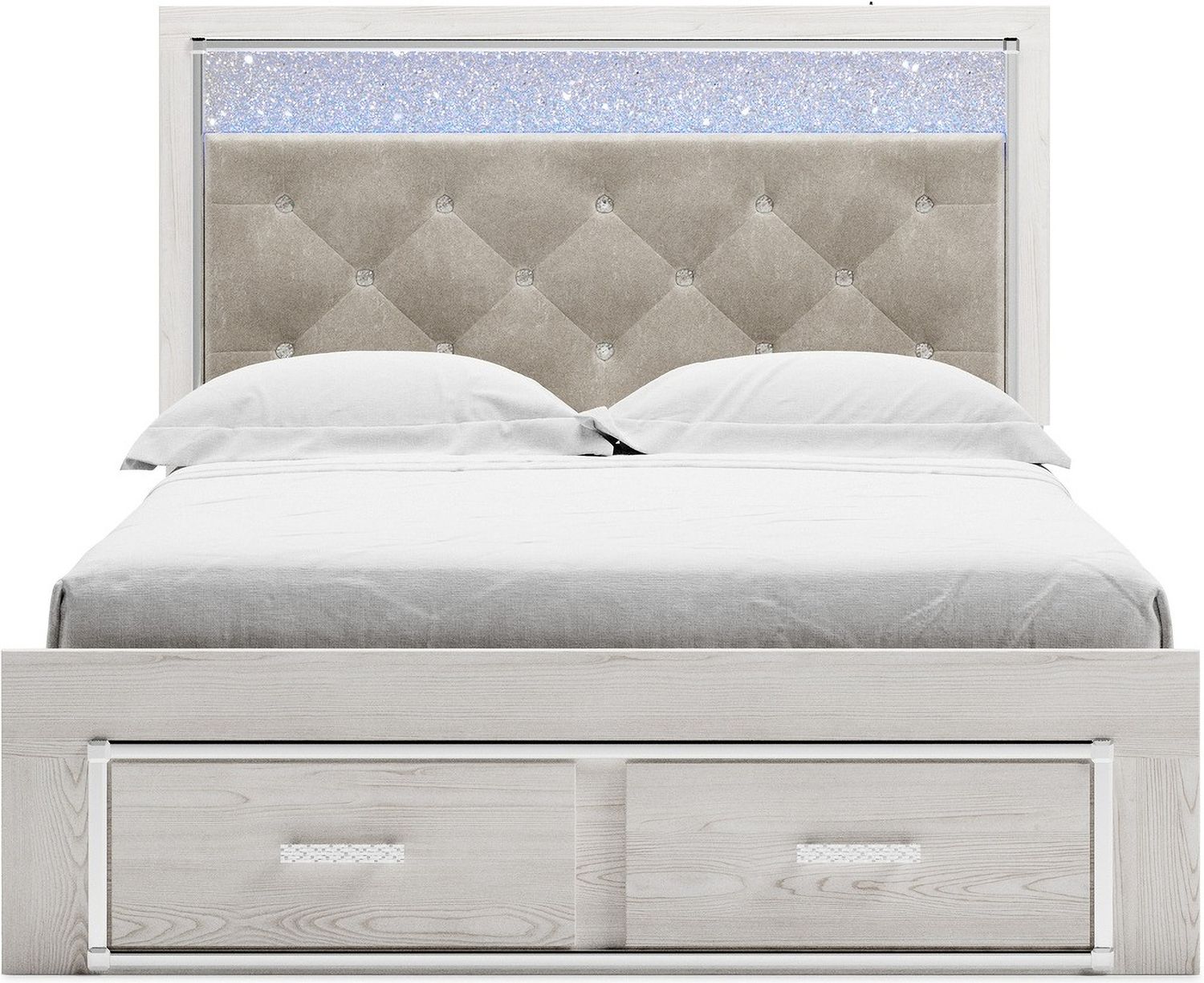 Altyra Queen Upholstered Storage Bed In White B2640B46