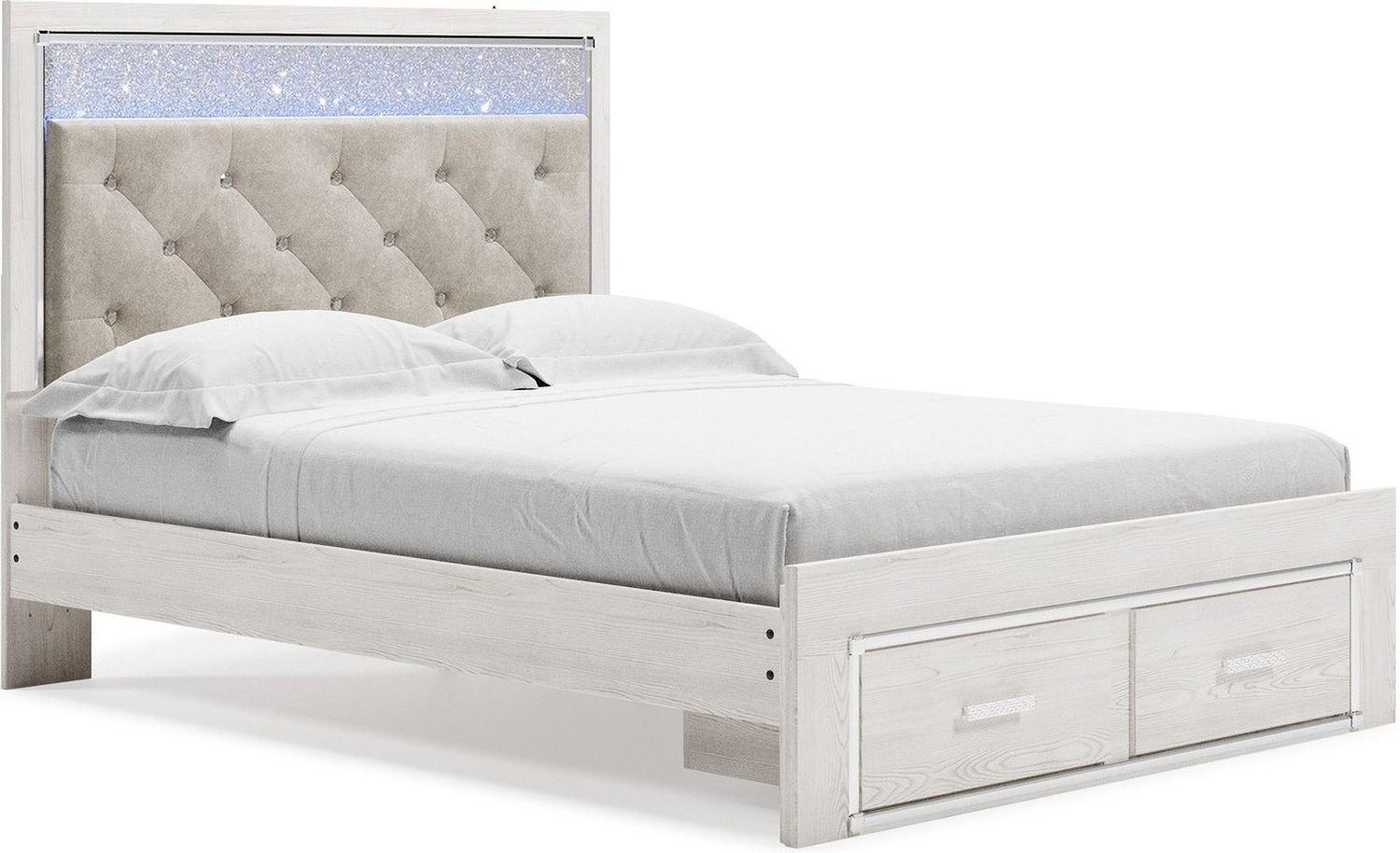 Altyra Queen Upholstered Storage Bed In White B2640B46
