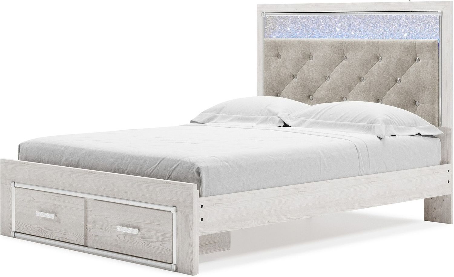 Altyra Queen Upholstered Storage Bed In White B2640B46
